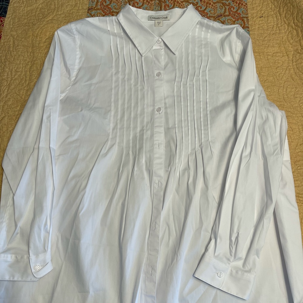Coldwater Creek Easy Care Pintuck Tunic XL NWOT